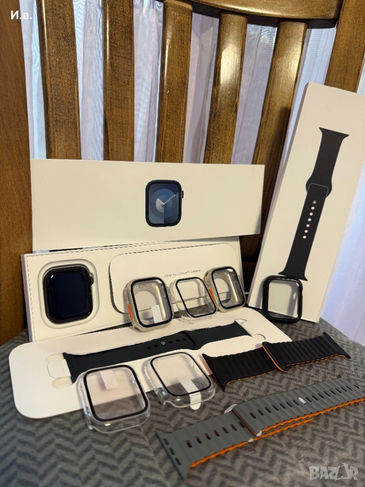 Apple Watch 9 + кейсове и каишки, снимка 1
