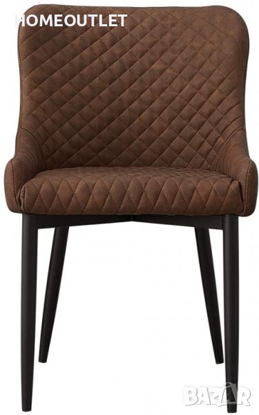 Трапезни столове с дамаска от PU кожа BUDC039BR, снимка 1