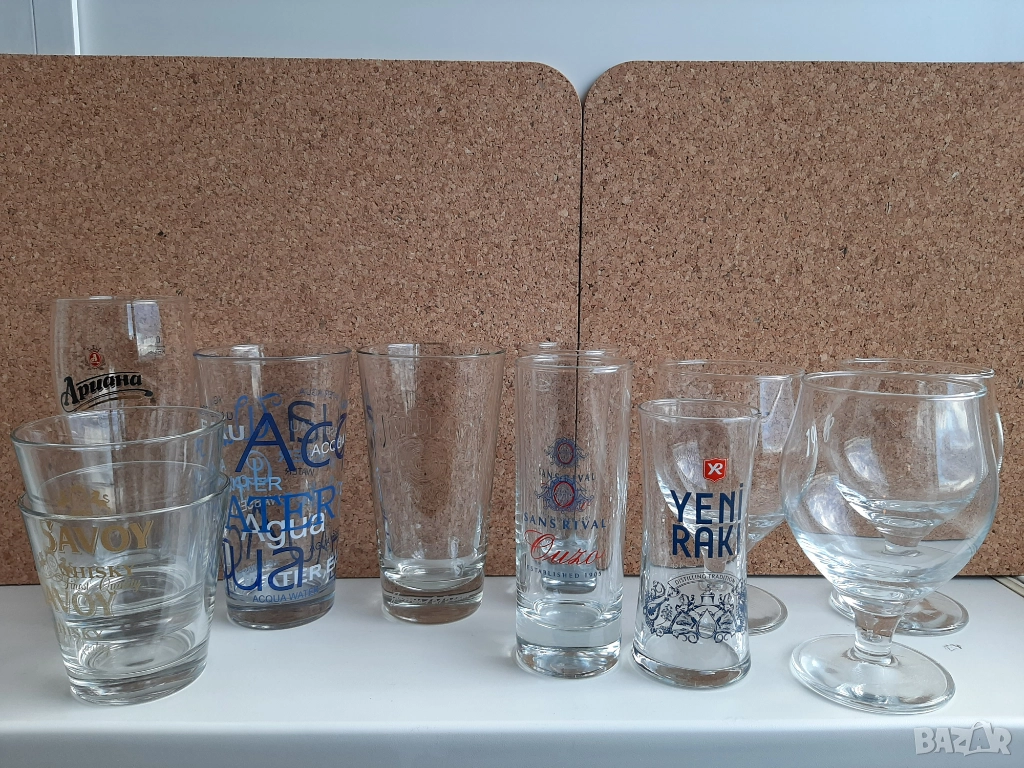 Чаши за уиски, бира, узо, ракия - 11бр., снимка 1