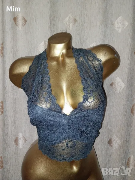 Soaked M / L Дантелен сив топ / бралетка/, снимка 1
