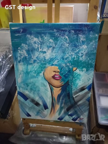 Картина Футуристично женско лице No face подписана автор , снимка 1