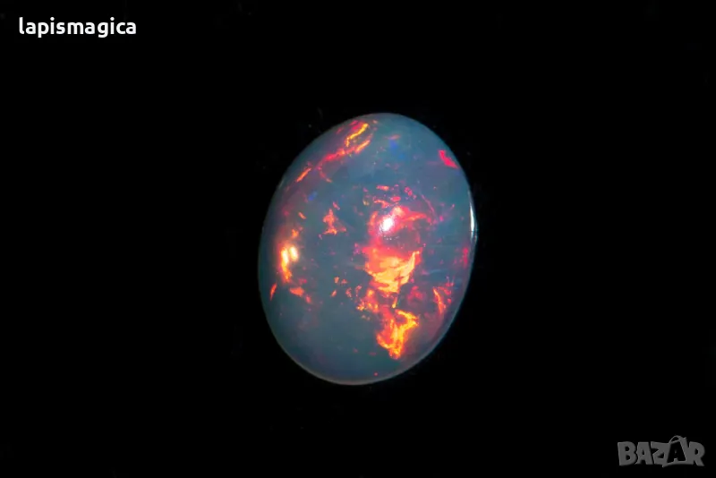 Етиопски опал 1.32ct овален кабошон, снимка 1