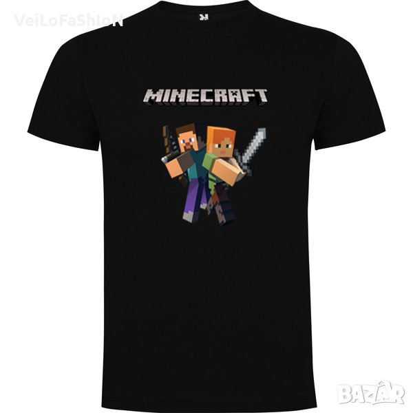 Нова детска тениска Minecraft в черен цвят, снимка 1