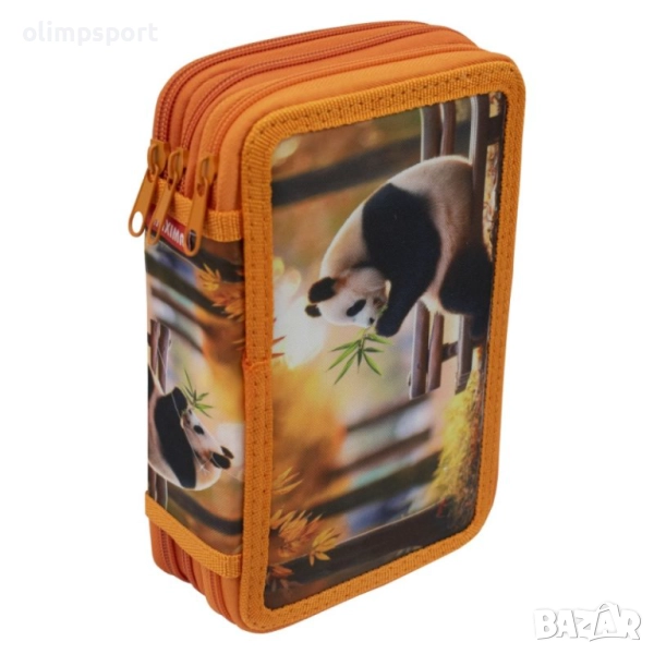 Несесер ученически, шит, с 3 отделения, всяко от които разполага с цип за затваряне. , снимка 1