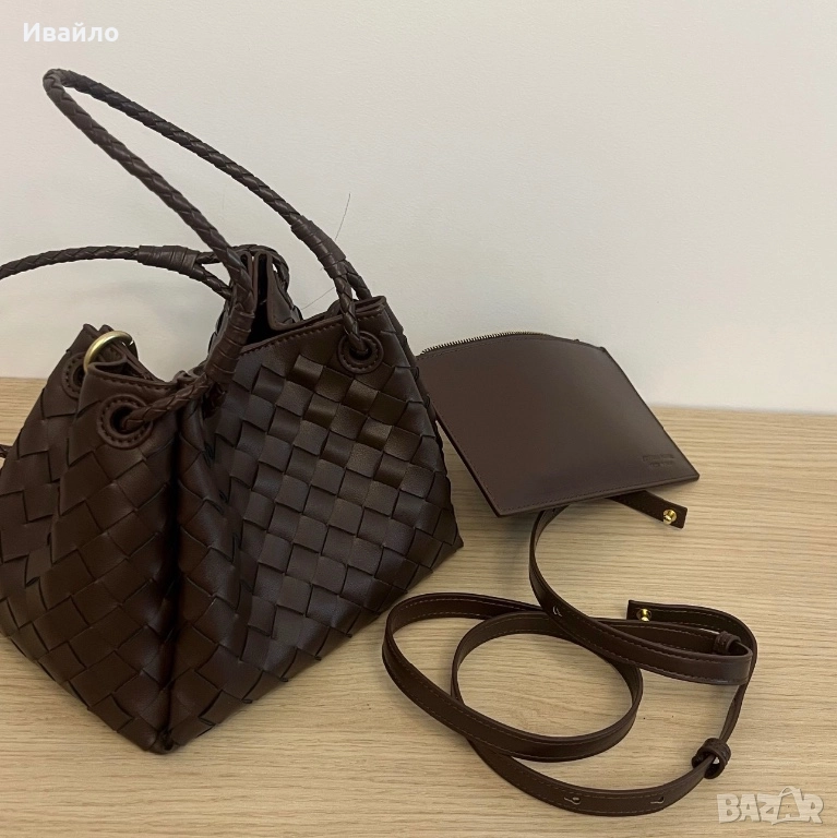Чанта естествена кожа  тип bottega veneta, снимка 1