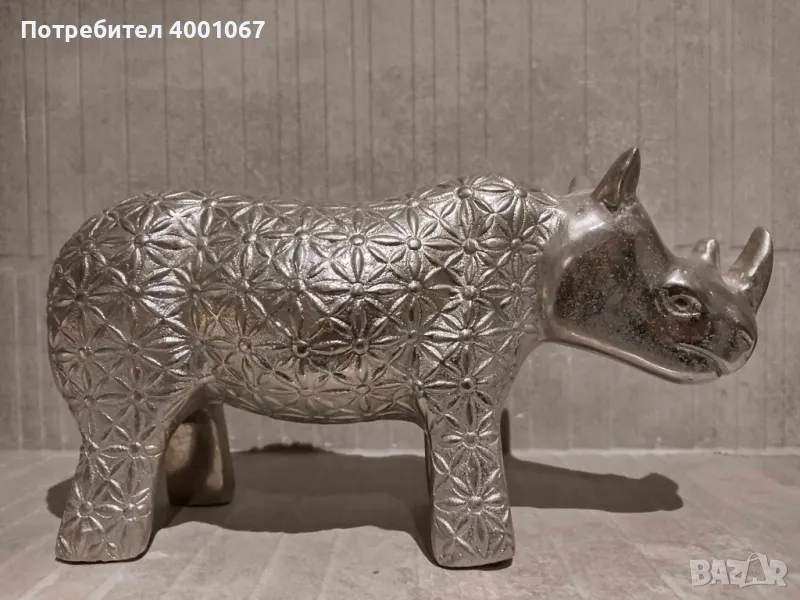  метална статуетка на носорог 30 sm , снимка 1