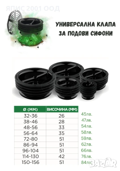 Универсални клапи за подови сифони, снимка 1