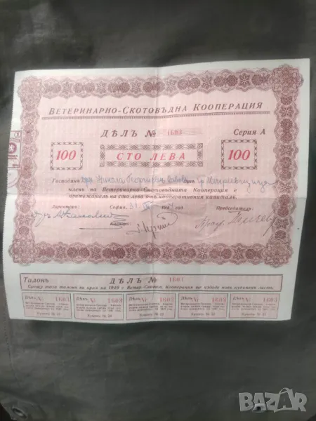 Акция Ветеринарно - Скотовъдна кооперация, снимка 1