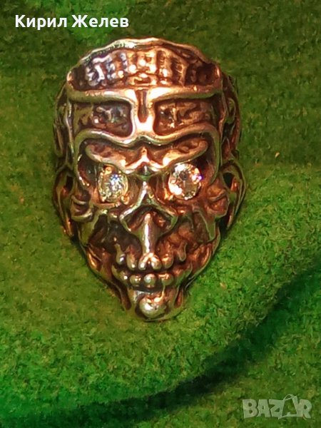 СРЕБЪРЕН НЕО ГОТИК АРТ ПИРАТСКИ ПРЪСТЕН ЛАКИРАНО СРЕБРО 925 с ЮВЕЛИРНО ФАСЕТИРАНИ ЦИРКОНИ 36160, снимка 1