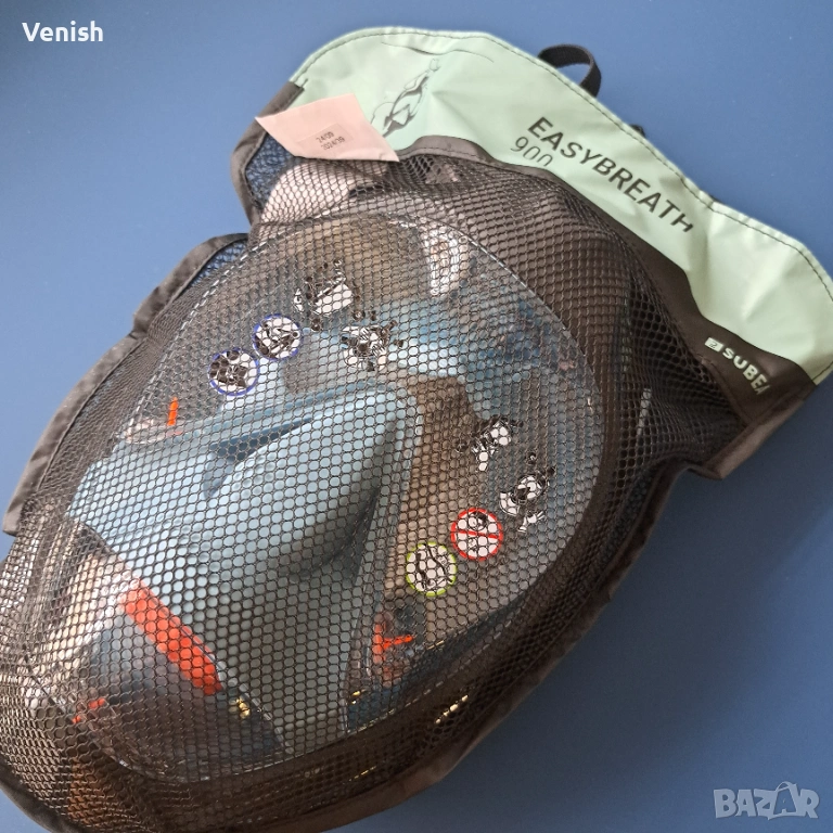 DECATHLON  МАСКА ЗА ГМУРКАНЕ EASYBREATH 900, СИНЯ, снимка 1