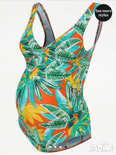 НОВО Бански за бременни с тропически принт, снимка 1