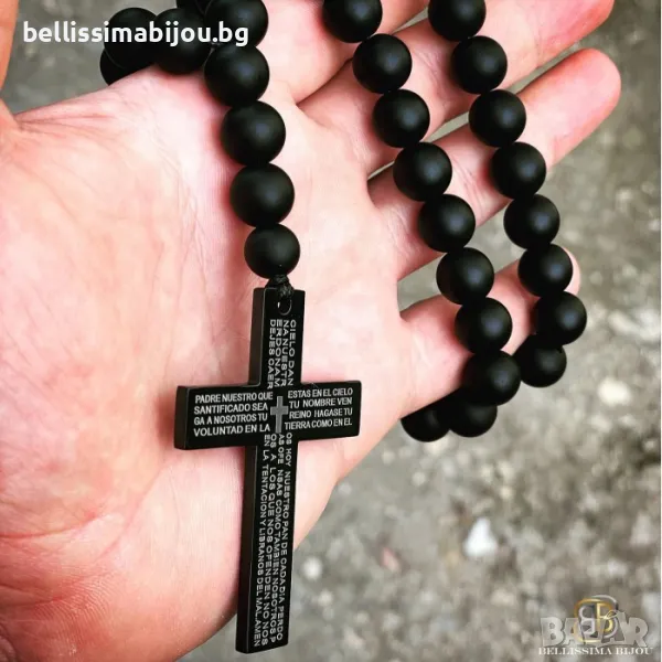 Масивна Мъжка Броеница от Оникс 12мм., снимка 1