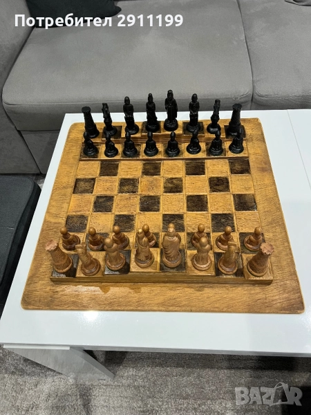 Голям антикварен шах (50 х 50см.), снимка 1