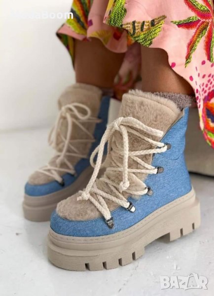 💯Висококачествени дамски текстилни боти на платформа💯, снимка 1