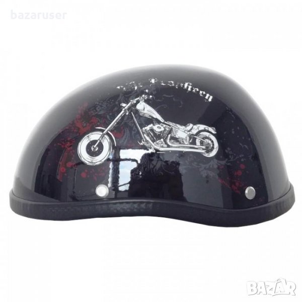 Каска за Мотор Черен Гланц 2499 Черен Гланц/72043, снимка 1
