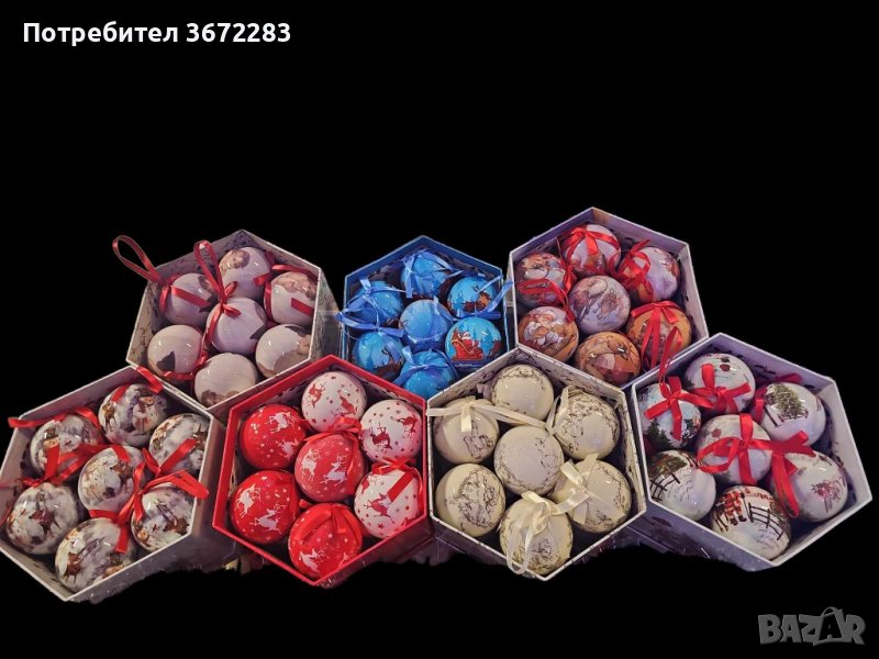 Комплект от 14 топки за елха, различни видове, снимка 1