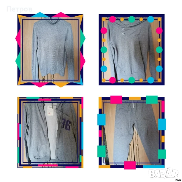 Дамски спортен комплект  размер М светло сив 2 части за 10 лева, снимка 1