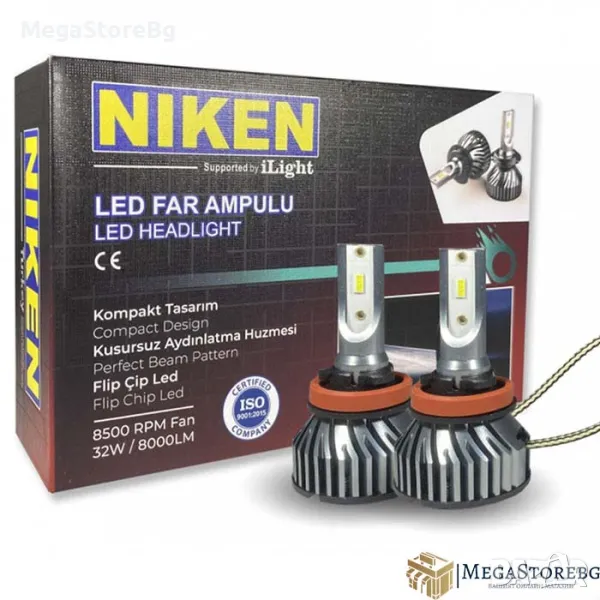 Диодни крушки NIken H11 ПРО 2бр/к-т, снимка 1