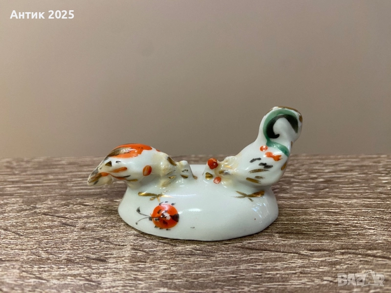 Статуетка „Кокошка и петел“. Миниатюра. Барановка., снимка 1