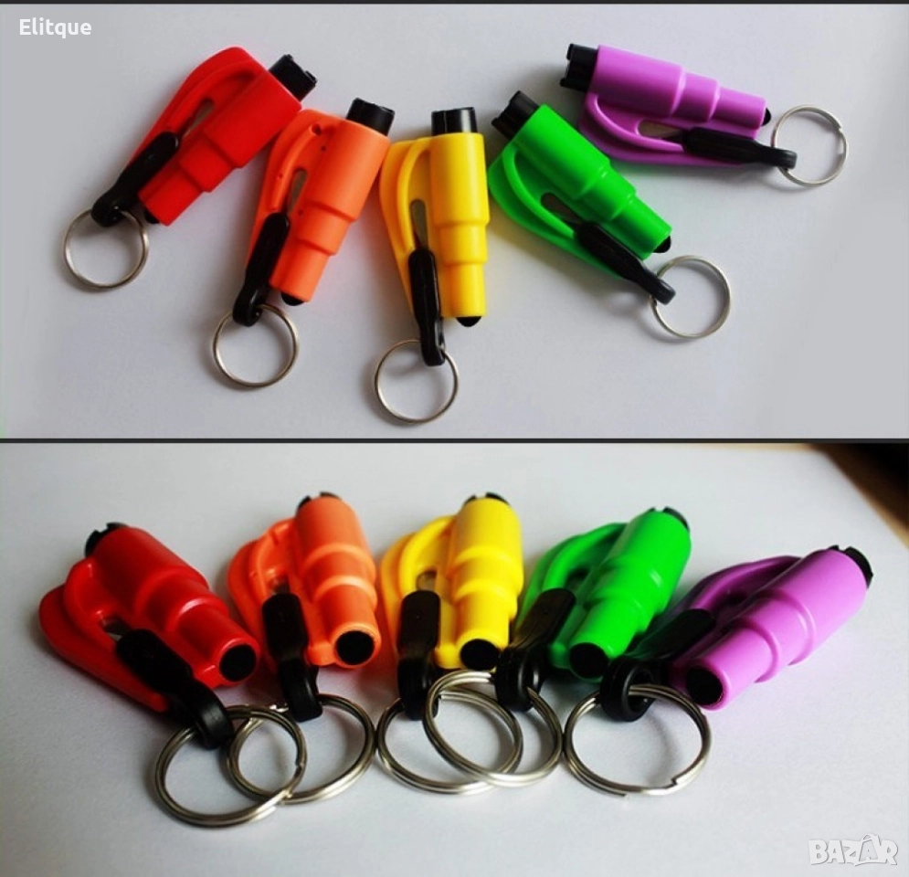 Аксесоар за разбиване на прозорец, срязване на колан и ключодържател 3 в 1, снимка 1