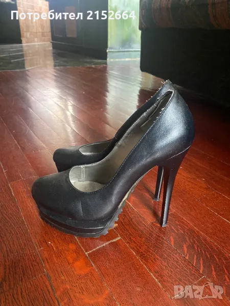 Дамски кожени обувки на тънки токчета, снимка 1