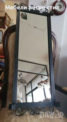 Декорирано огледало от ковано желязо. Ръчна изработка. , снимка 2 - Огледала - 49711141