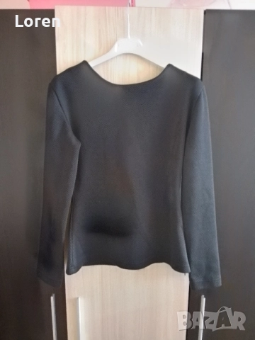 *Megz*Черна блуза , снимка 2 - Блузи с дълъг ръкав и пуловери - 52521281