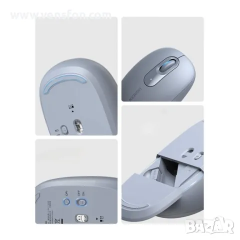 Безжична мишка МU105 2400 dpi UGREEN за Mac и PC – BLUE, снимка 5 - Клавиатури и мишки - 49401995