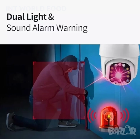 Hawk Eye X12 12LED WiFi IP 2MP Камера PTZ Сензор за движение Аларма Нощно виждане YCC365 Plus APP, снимка 8 - IP камери - 52063087