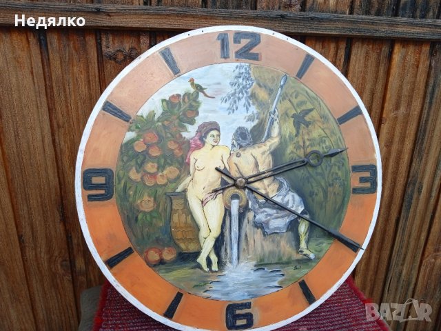 Уникален часовник-картина,Рубенс,масло-плексиглас, снимка 2 - Антикварни и старинни предмети - 35647068