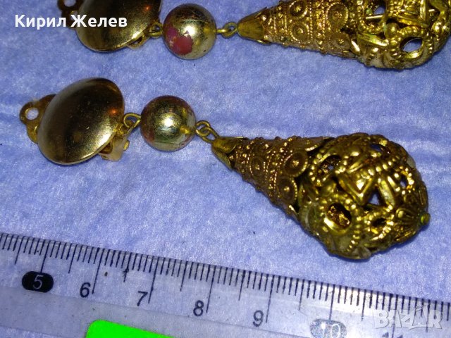 СТАРИ ОРНАМЕНТИРАНИ АЖУРНИ АР НУВО СТИЛ БРОНЗОВИ ОБЕЦИ с ПОЗЛАТА РЕТРО КЛИПС МОДЕЛ 37102, снимка 15 - Антикварни и старинни предмети - 40684798