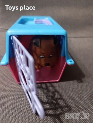 Куче с клетка за пренасяне , снимка 3 - Фигурки - 52659163