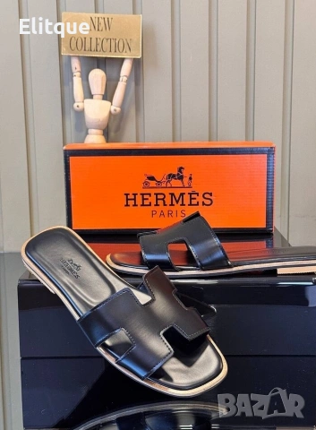 Дамски кожени чехли Hermes , снимка 6 - Чехли - 53587221