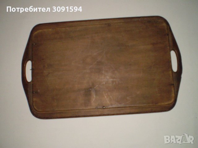 Винтидж ръчно изработен дървен поднос с дръжки и декорация пирография , снимка 5 - Антикварни и старинни предмети - 44089346