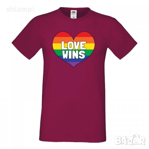 Мъжка тениска Love Wins multicolor Прайд,Празник.Повод,Изненада, снимка 3 - Тениски - 37103331