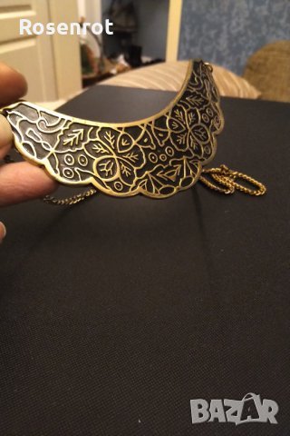 toledo damascene злато оникс огърлица  НАМАЛЕНИЕ , снимка 2 - Колиета, медальони, синджири - 32625764