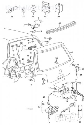 Дръжка на задна врата VW Tranporter T5, Caddy, Golf, Polo, Lupo, снимка 4 - Части - 32698871