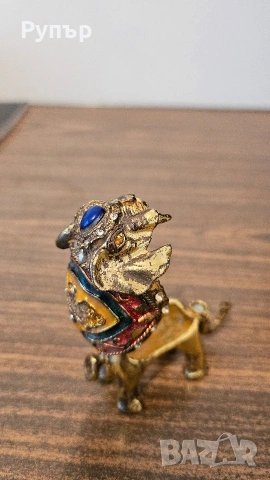 Бронзово слонче с емайли, снимка 7 - Декорация за дома - 53092601