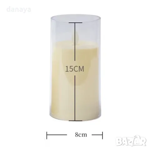 5411 Реалистична електронна свещ с ефект на истински пламък, 15см, снимка 7 - Декорация за дома - 47773737