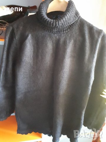 Дамски пуловер с поло яка-нов