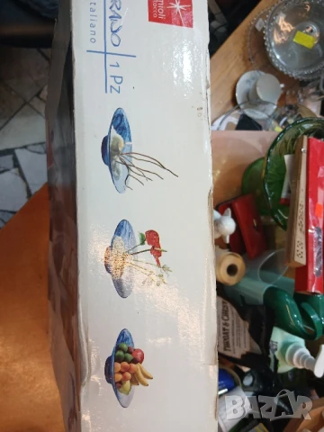 Murano Italy Bormiolli купа 33 см в синьо, снимка 5 - Декорация за дома - 50485988