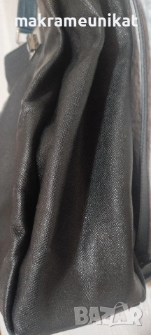 Дамска чанта, голяма, кожа, цвят графит,, снимка 2 - Раници - 46937084