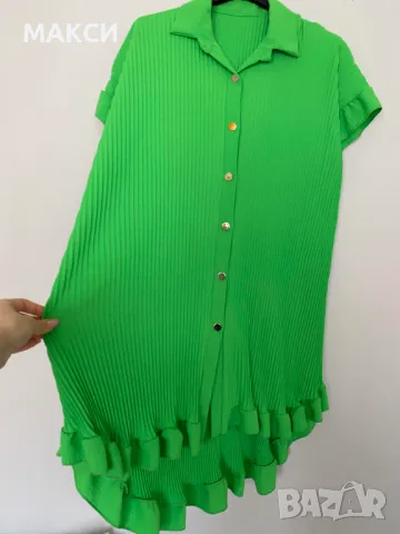 Приказна макси дълга туника солей с удължен гръб и къдрички в тъмно синьо , снимка 5 - Туники - 46131447