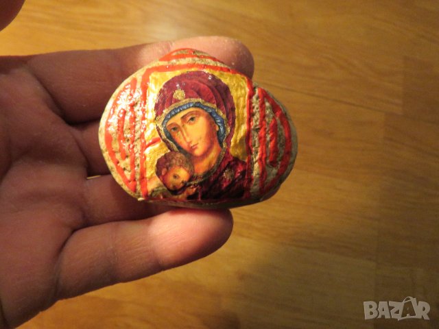 Стара  малка икона Богородица с младенеца - за зачатие и раждане на дете Дева Мария, снимка 2 - Икони - 38843483