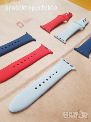 Силиконова каишка Apple Watch 3, iWatch 4 - 38mm/ 40mm/ 42мм/ 44мм/ 41мм/ 45мм​, снимка 5 - Каишки за часовници - 32470363