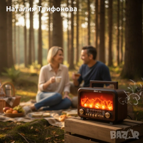 Соларно преносимо радио  FP-2393-S - тип камина с горящи пламъци, снимка 2 - Други стоки за дома - 53401432
