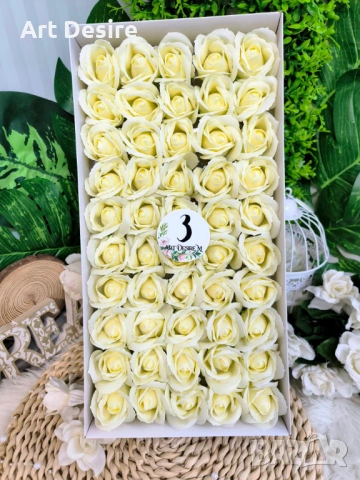 Сапунени рози , снимка 2 - Изкуствени цветя - 46398453