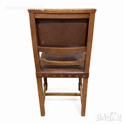 Антикварен трапезен комплект от масивен дъб, снимка 5 - Маси - 53558358