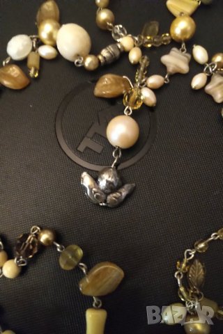 Великолепна огърлица естествени камъни перли и сребърни елементи , снимка 3 - Колиета, медальони, синджири - 34853142