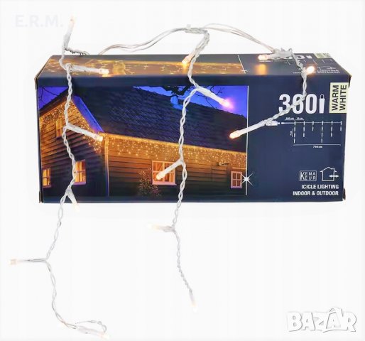 Led светлини коледни лампички тип висулки лед верига висулка 360led 12м., снимка 6 - Лед осветление - 39435650